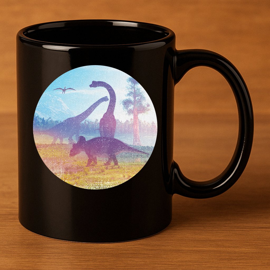 Dinosaur Landscape 11oz C Handle Ceramic Mug