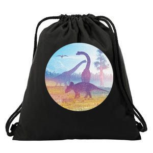 Dinosaur Landscape Drawstring Bag