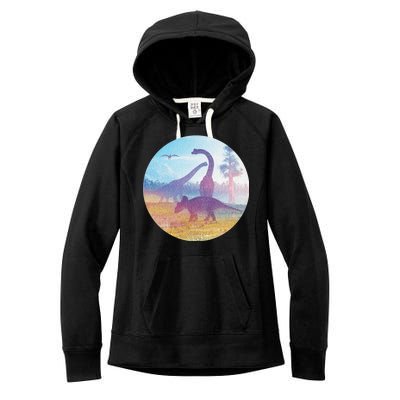 Dinosaur Landscape Women's Fleece Hoodie