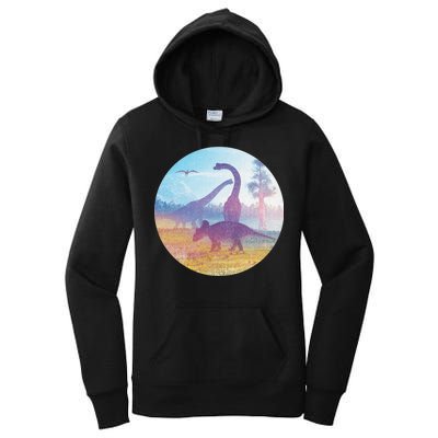 Dinosaur Landscape Women's Pullover Hoodie