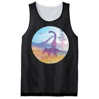 Dinosaur Landscape Mesh Reversible Basketball Jersey Tank