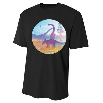 Dinosaur Landscape Performance Sprint T-Shirt