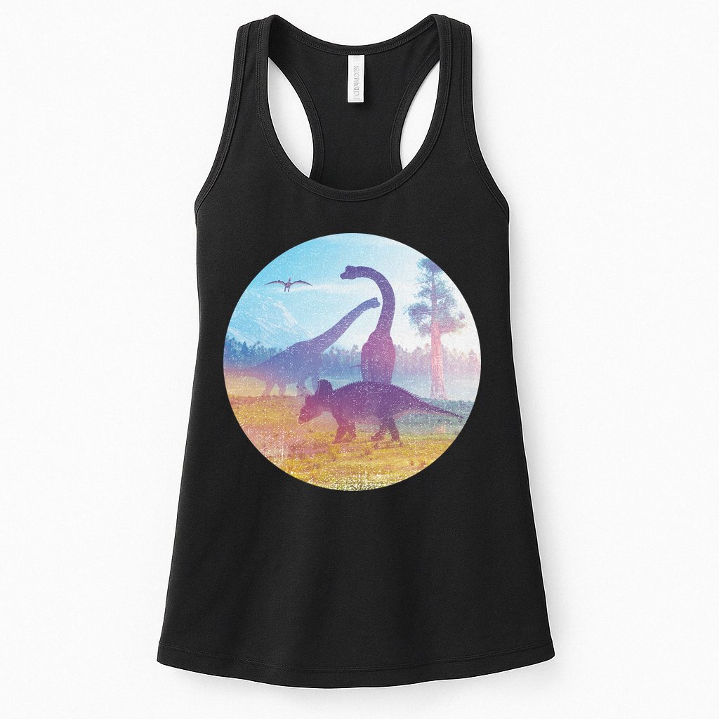 Dinosaur Landscape Womens Tank Top