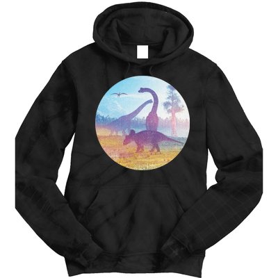 Dinosaur Landscape Tie Dye Hoodie