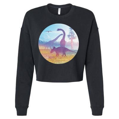 Dinosaur Landscape Cropped Pullover Crew