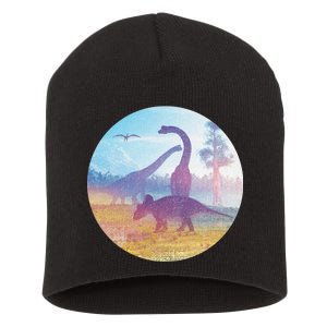 Dinosaur Landscape Short Acrylic Beanie