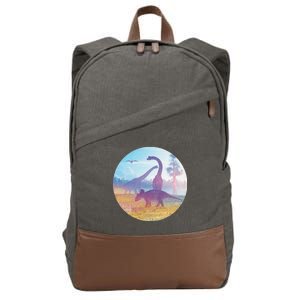 Dinosaur Landscape Cotton Canvas Backpack