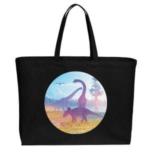 Dinosaur Landscape Cotton Canvas Jumbo Tote