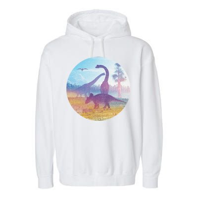 Dinosaur Landscape Garment-Dyed Fleece Hoodie