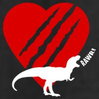 Dinosaur RAWR Valentine's Day 7 Panel Mesh Trucker Snapback Hat
