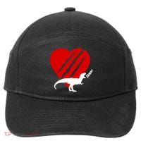 Dinosaur RAWR Valentine's Day 7-Panel Snapback Hat