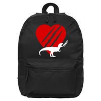 Dinosaur RAWR Valentine's Day 16 in Basic Backpack