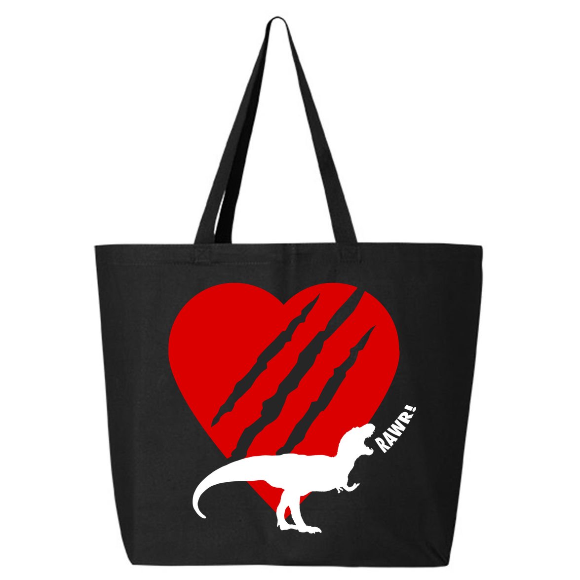Dinosaur RAWR Valentine's Day 25L Jumbo Tote