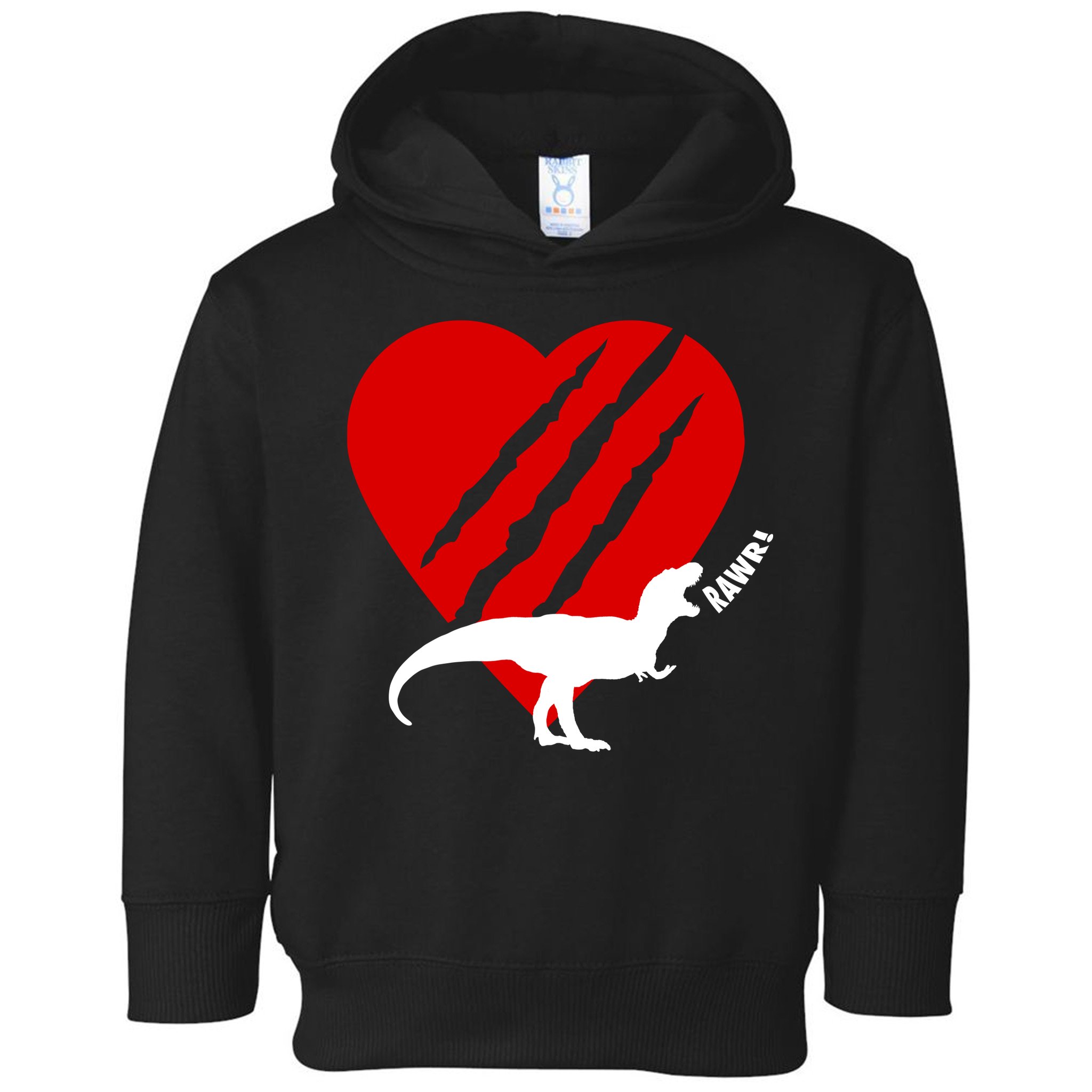 Dinosaur RAWR Valentine's Day Toddler Hoodie