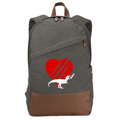 Dinosaur RAWR Valentine's Day Cotton Canvas Backpack