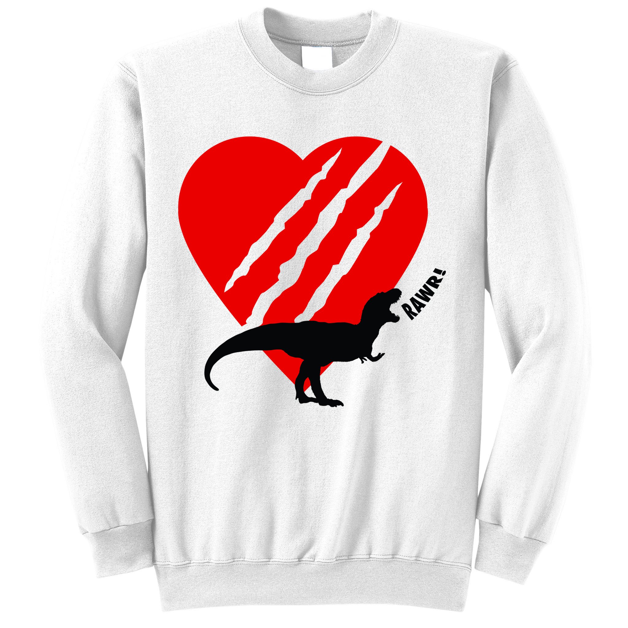 Dinosaur RAWR Valentine's Day Sweatshirt