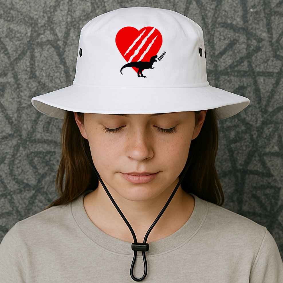 Dinosaur RAWR Valentine's Day Bucket Hat