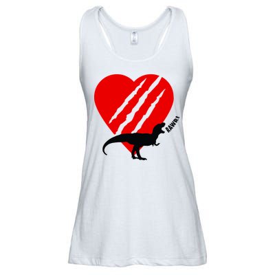 Dinosaur RAWR Valentine's Day Ladies Essential Flowy Tank