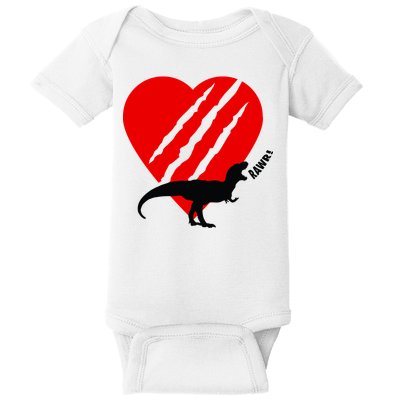 Dinosaur RAWR Valentine's Day Baby Bodysuit