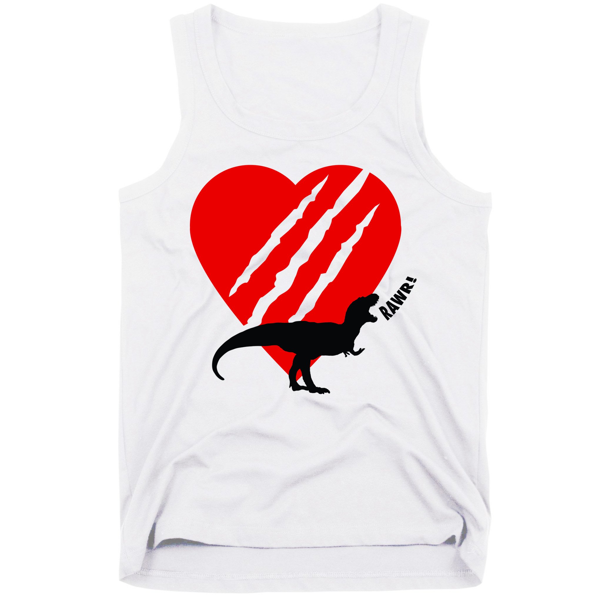 Dinosaur RAWR Valentine's Day Tank Top