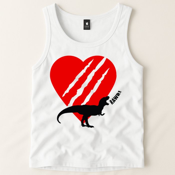 Dinosaur RAWR Valentine's Day Tank Top