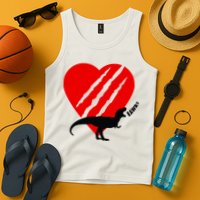 Dinosaur RAWR Valentine's Day Tank Top