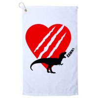 Dinosaur RAWR Valentine's Day Golf Towel