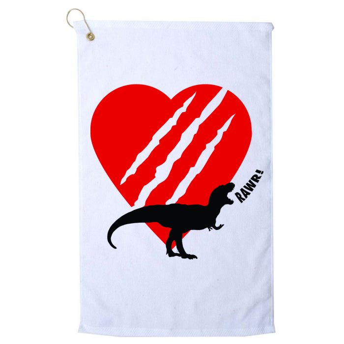Dinosaur RAWR Valentine's Day Golf Towel