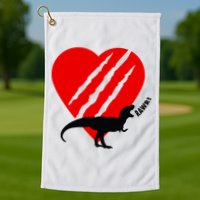 Dinosaur RAWR Valentine's Day Golf Towel
