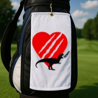 Dinosaur RAWR Valentine's Day Golf Towel