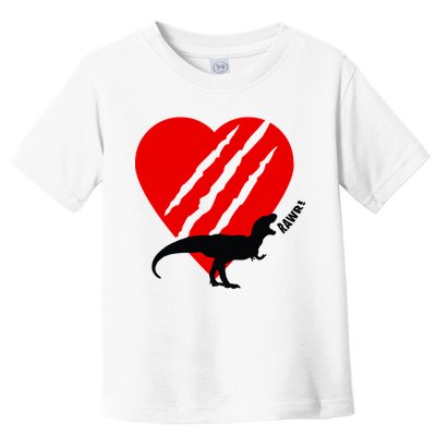Dinosaur RAWR Valentine's Day Toddler T-Shirt