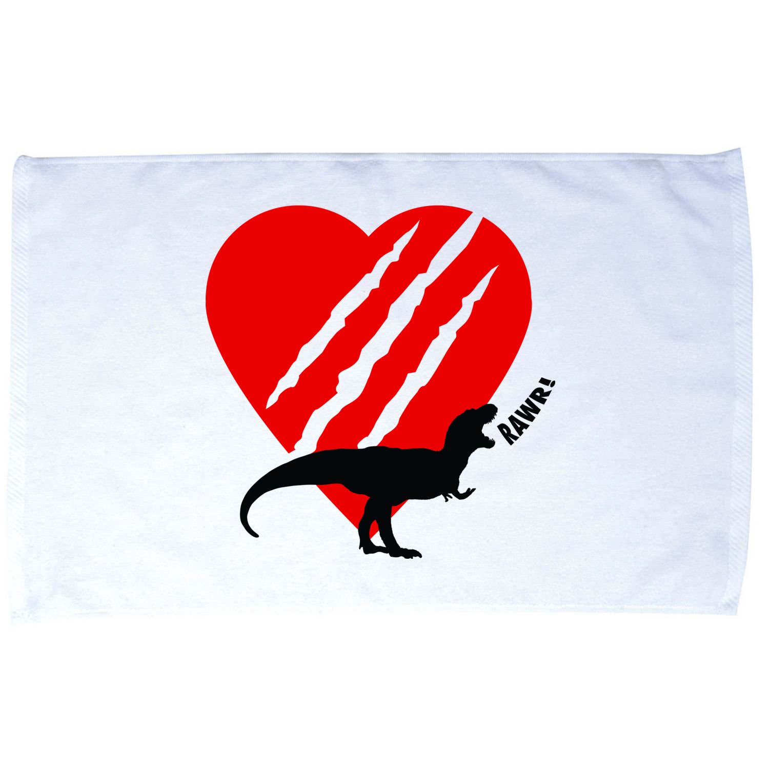 Dinosaur RAWR Valentine's Day Microfiber Hand Towel