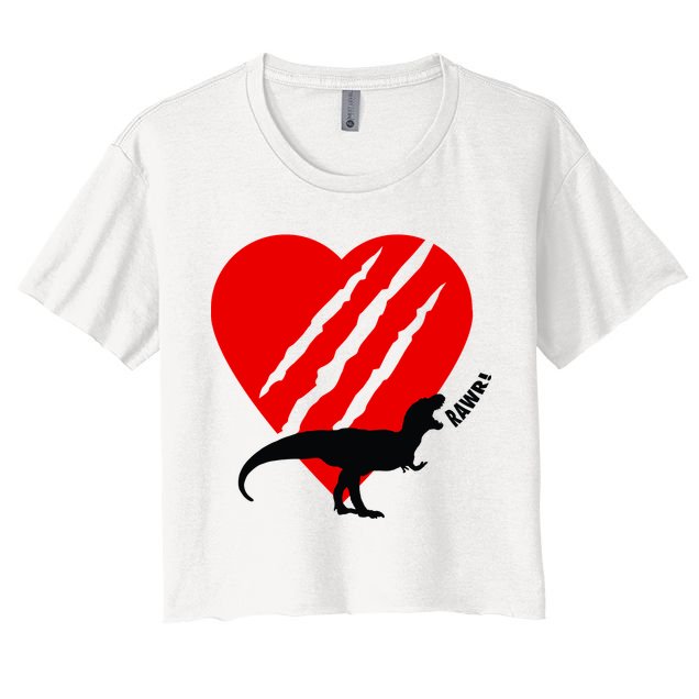 Dinosaur RAWR Valentine's Day Crop Top