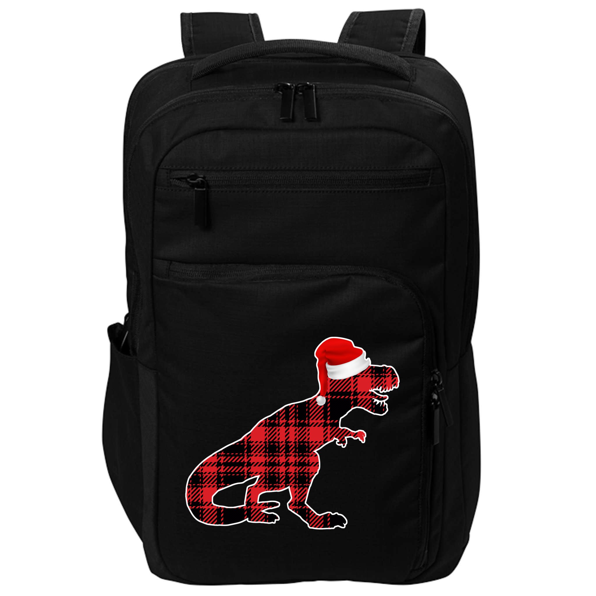 Dinosaur Santa Plaid Impact Tech Backpack