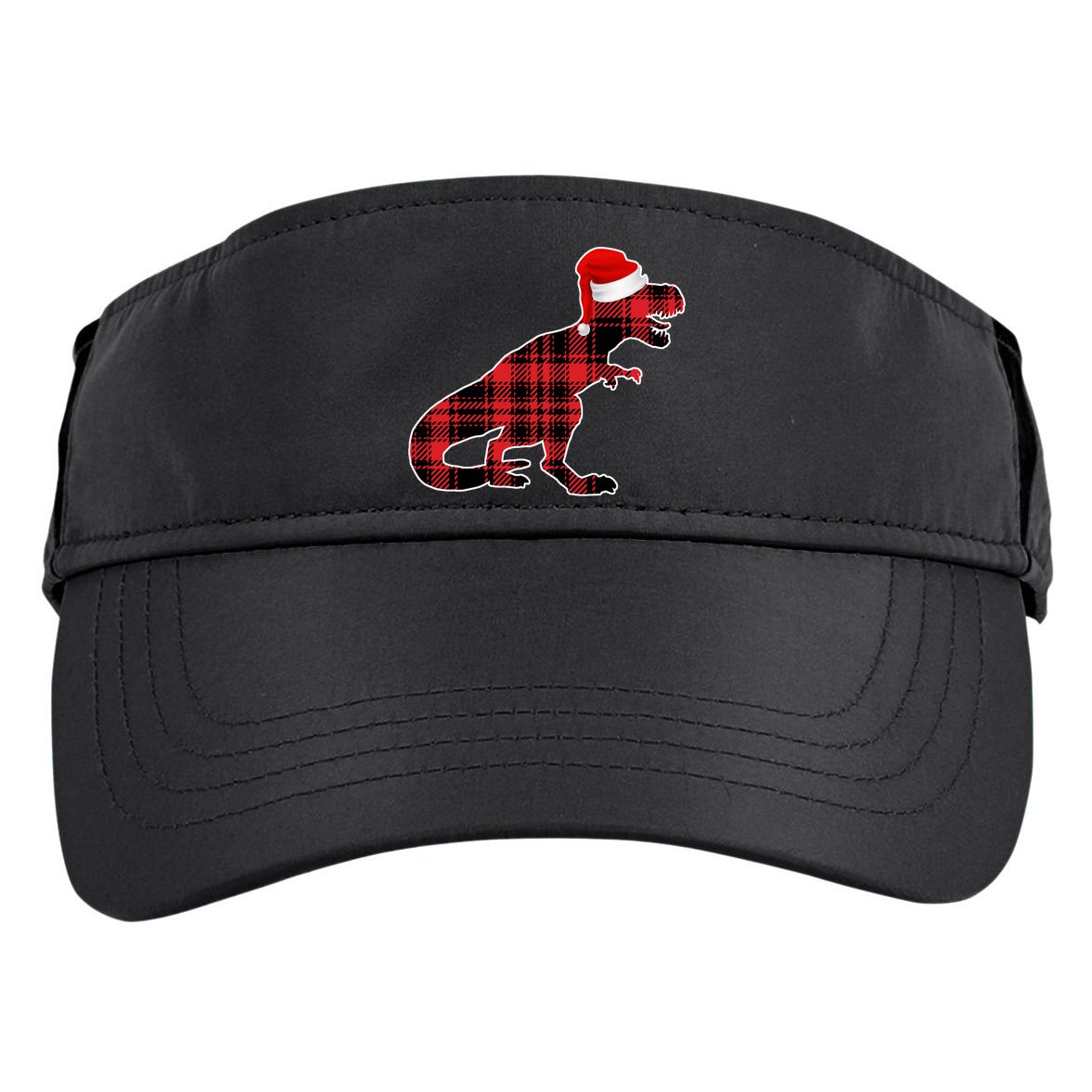 Dinosaur Santa Plaid Adult Drive Performance Visor