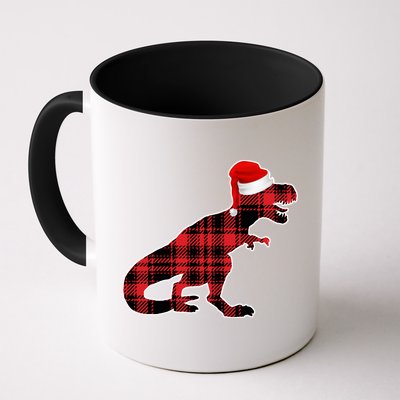 Dinosaur Santa Plaid Mug