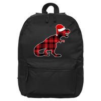 Dinosaur Santa Plaid 16 in Basic Backpack