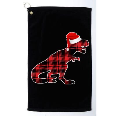 Dinosaur Santa Plaid Platinum Collection Golf Towel