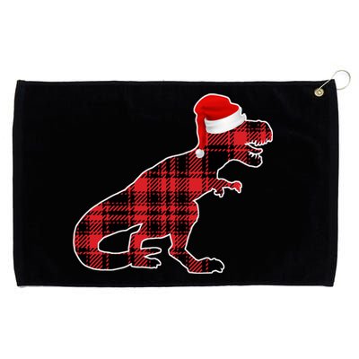 Dinosaur Santa Plaid Grommeted Golf Towel