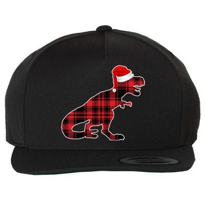 Dinosaur Santa Plaid Wool Snapback Cap