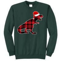 Dinosaur Santa Plaid Sweatshirt