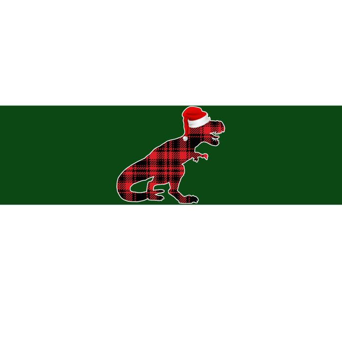 Dinosaur Santa Plaid Bumper Sticker