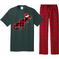 Dinosaur Santa Plaid Pajama Set