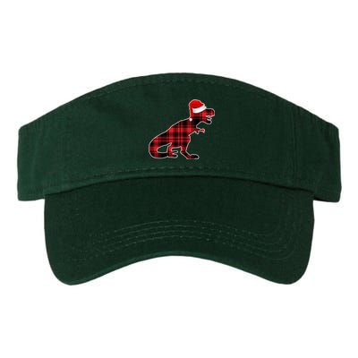 Dinosaur Santa Plaid Valucap Bio-Washed Visor