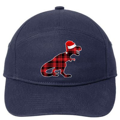 Dinosaur Santa Plaid 7-Panel Snapback Hat