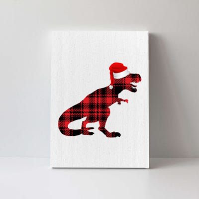 Dinosaur Santa Plaid Canvas