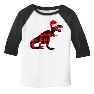 Dinosaur Santa Plaid Toddler Fine Jersey T-Shirt