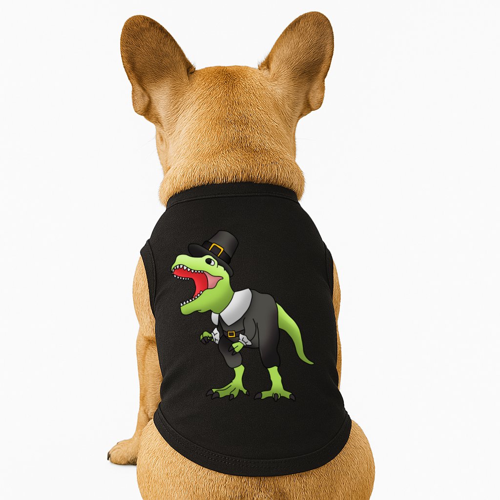 Dinosaur Thanksgiving Pilgrim Doggie Tank