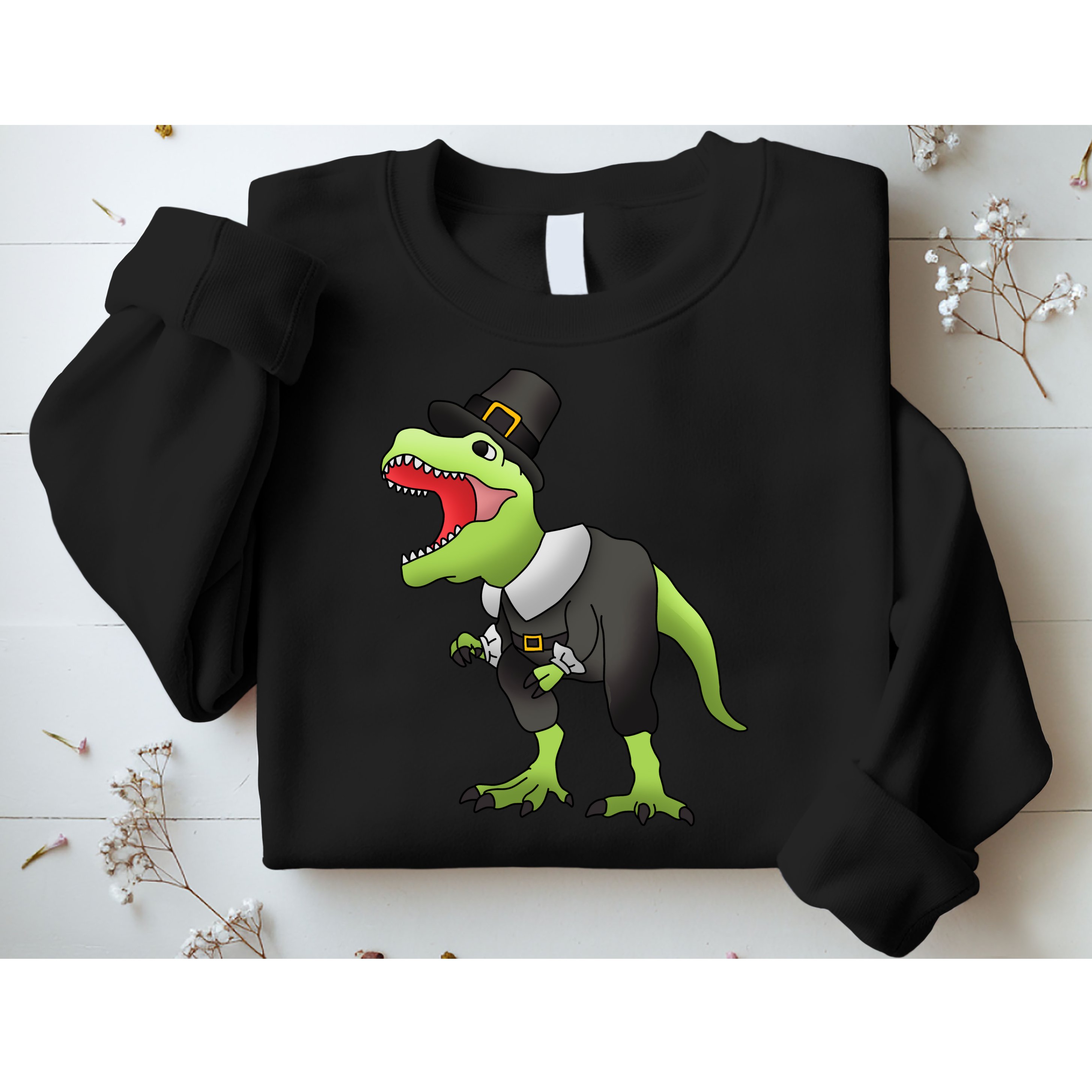 Dinosaur Thanksgiving Pilgrim Sweatshirt