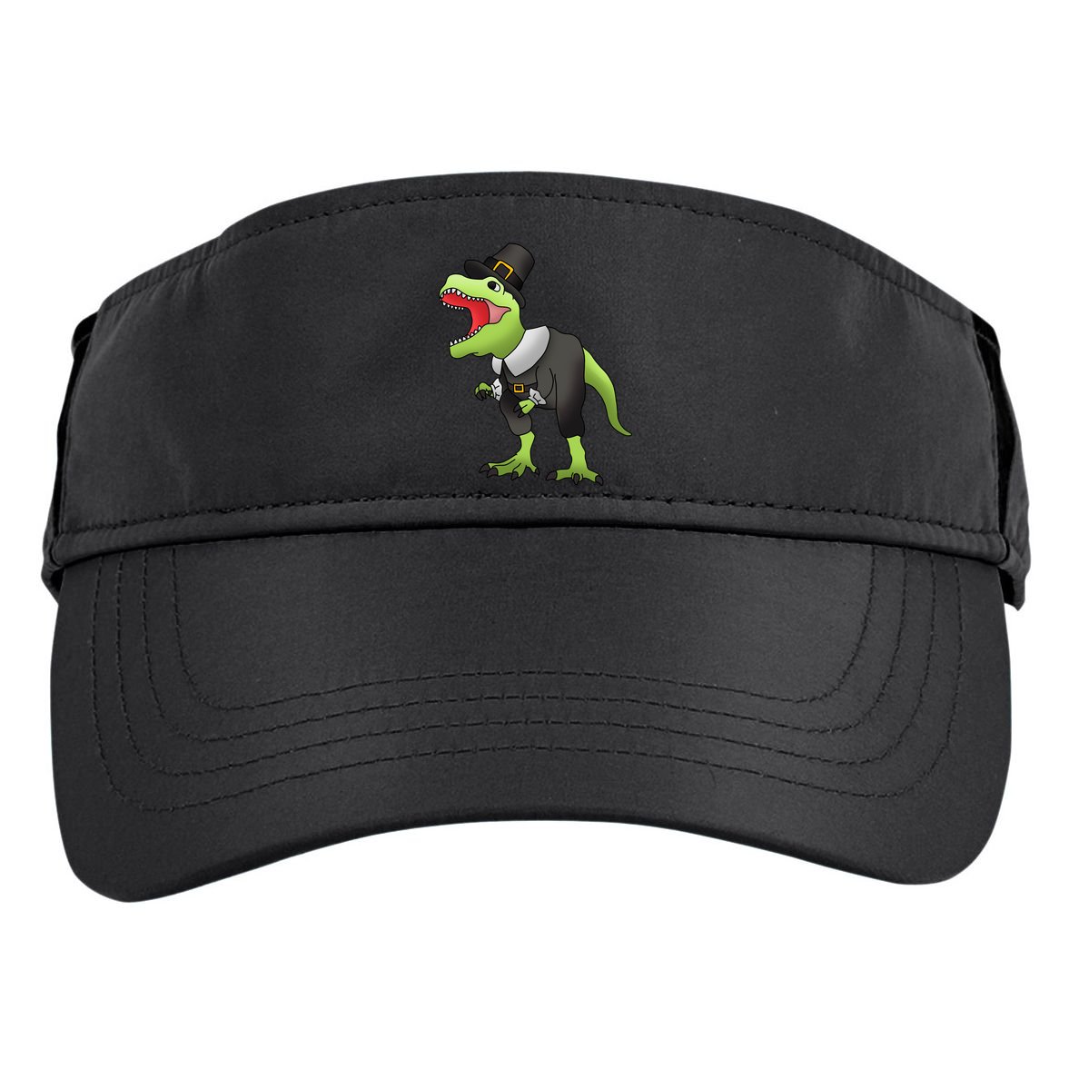 Dinosaur Thanksgiving Pilgrim Adult Drive Performance Visor